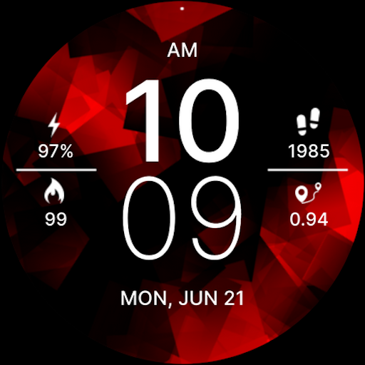 Red Sporty Deluxe Watch Face