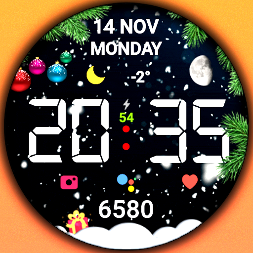 Christmas snow globe Watchface