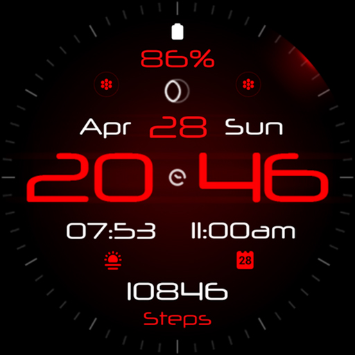 Alpha Dark digital watch face