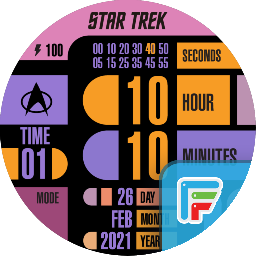 LCARS 2: STAR TREK Watch Face