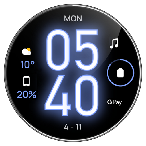 Awf Glow Digital: Watch face