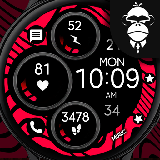 Digital Red Watch Face