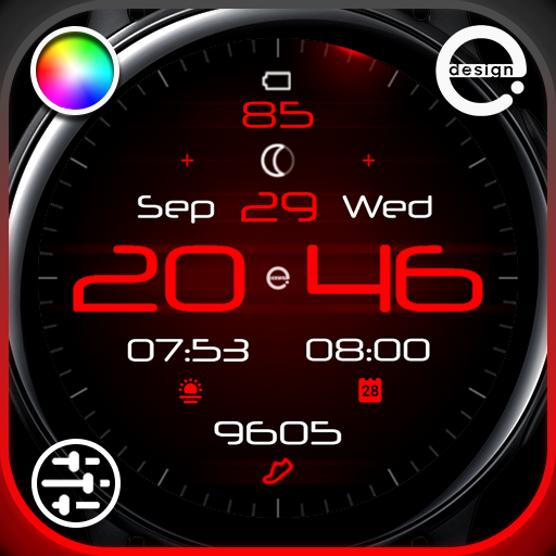 Alpha Dark digital watch face