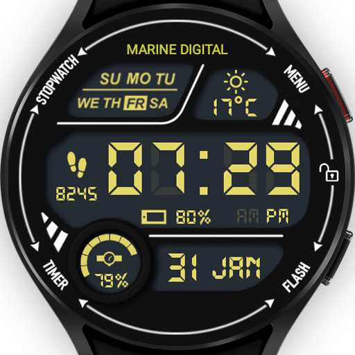 Marine Digital Watch Face